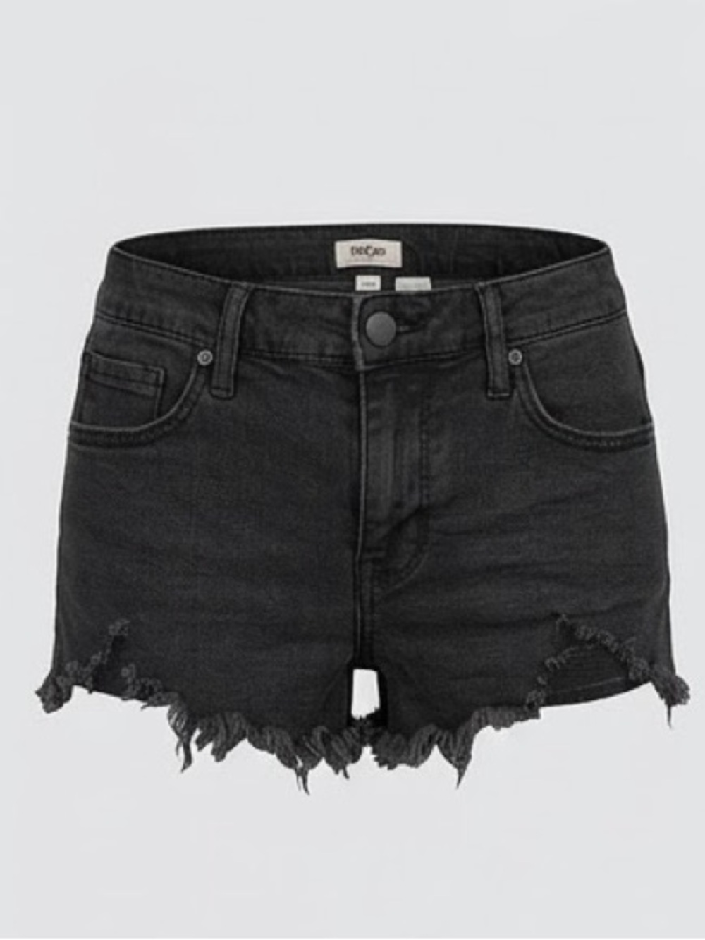 Massimo Black Frayed Hem Denim Shorts
